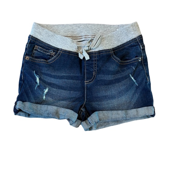 Justice Other - Justice Denim Pull-On Jean Cuffed Shorts - Dark Wash - Size 14